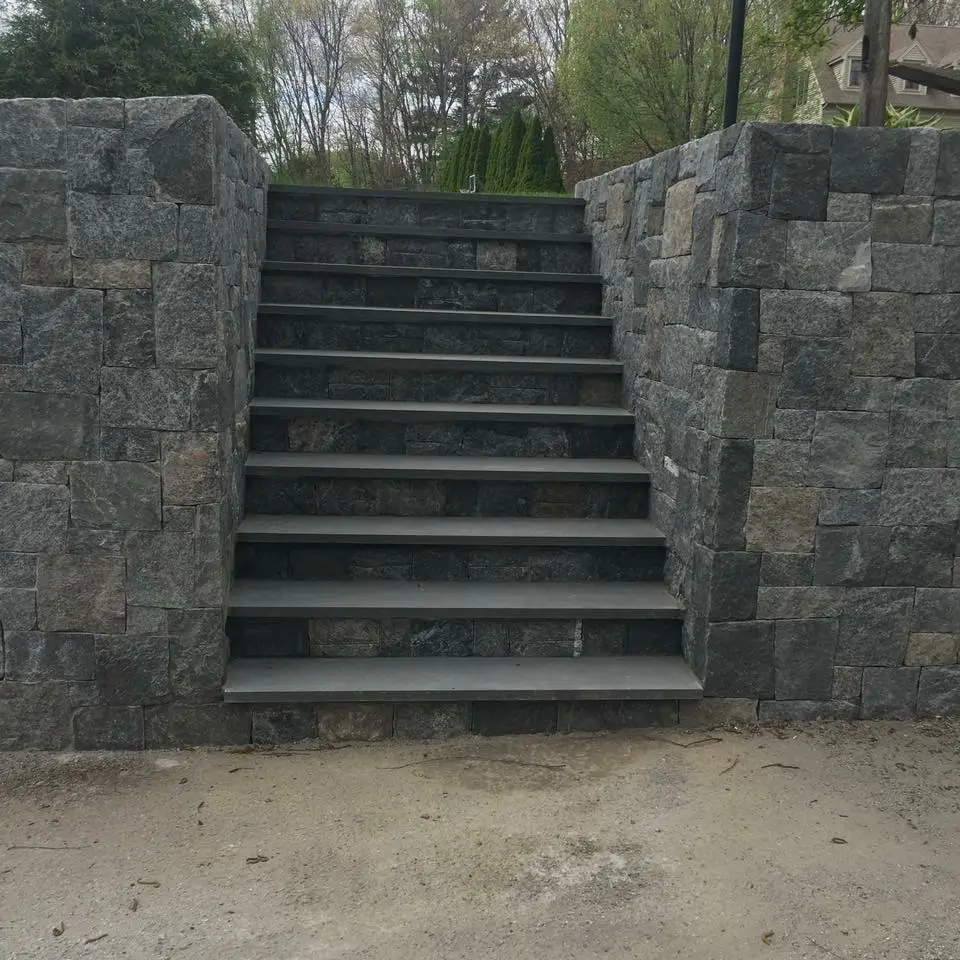 Stone Wall and Steps, project by J&M Landscape Design